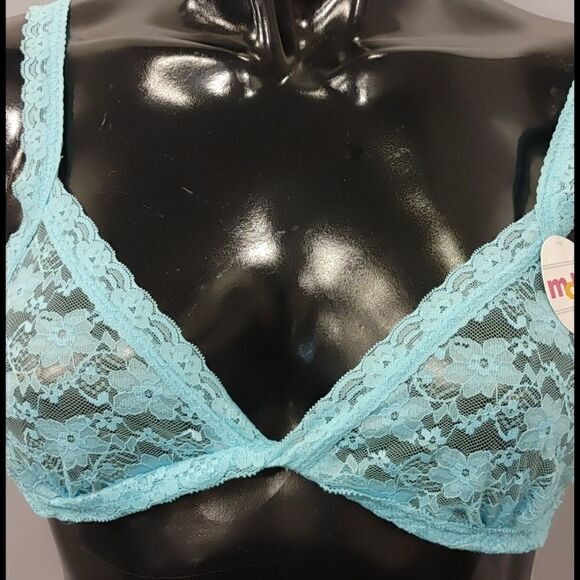 LADIES TURQUOUSE SEXY SHEAR SEE THROUGH TOP L-XL - Picture 2 of 5